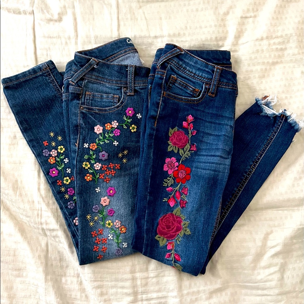 Art Class and Cat & Jack Flower Embroidered Jeans